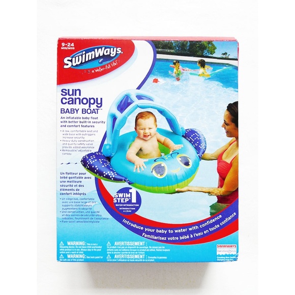 Swimways Swim Sun Canopy Inflatable Baby Boat Float 924 Months